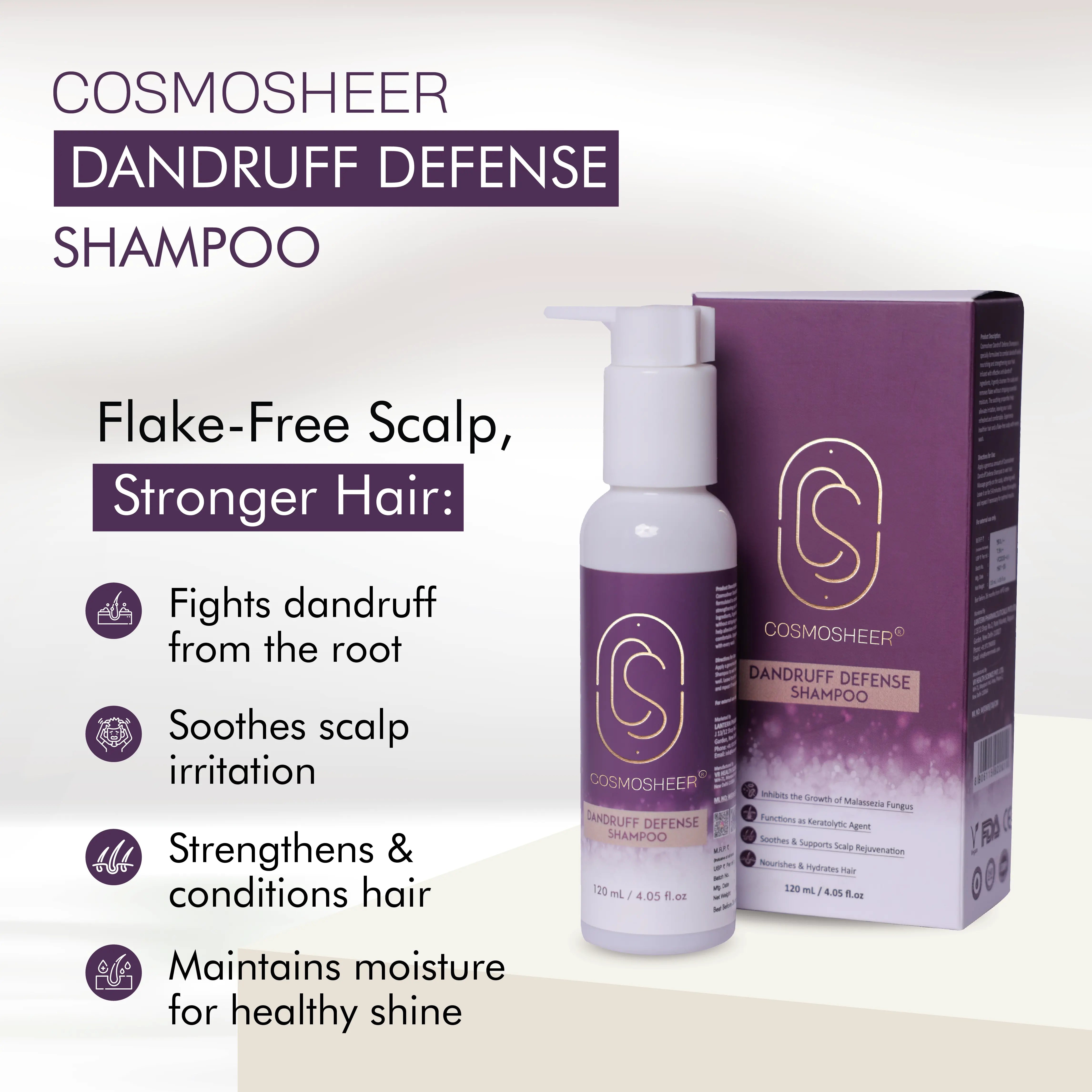 Cosmosheer Dandruff Defense Shampoo | 120 ml